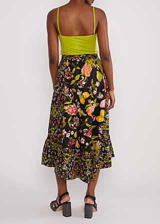 Midi Skirt Swing the Flounce, tutti frutti salad, Skirts, Black