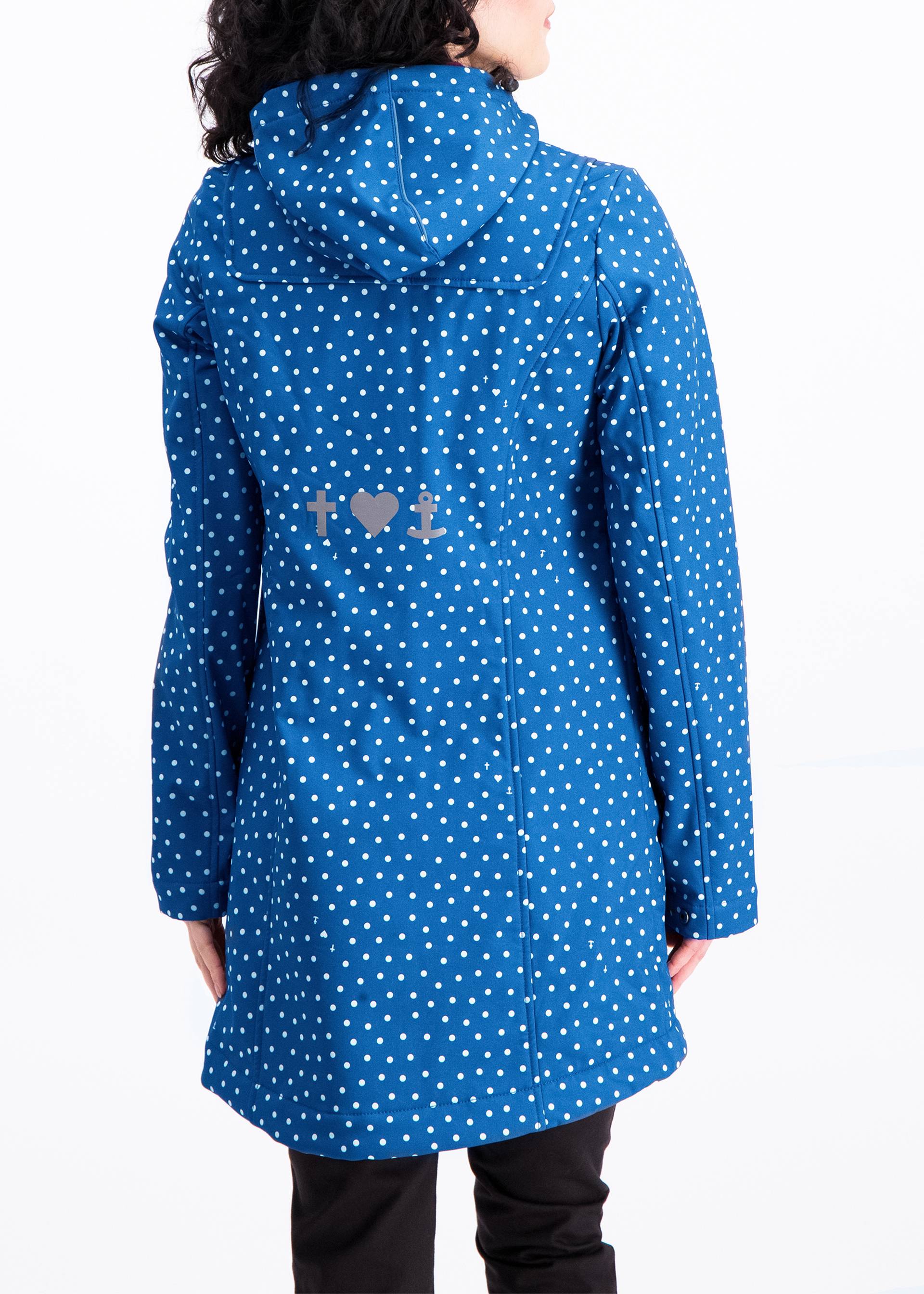 Soft Shell Jacket wild weather long anorak, dot and anchor, Jackets & Coats, Blue