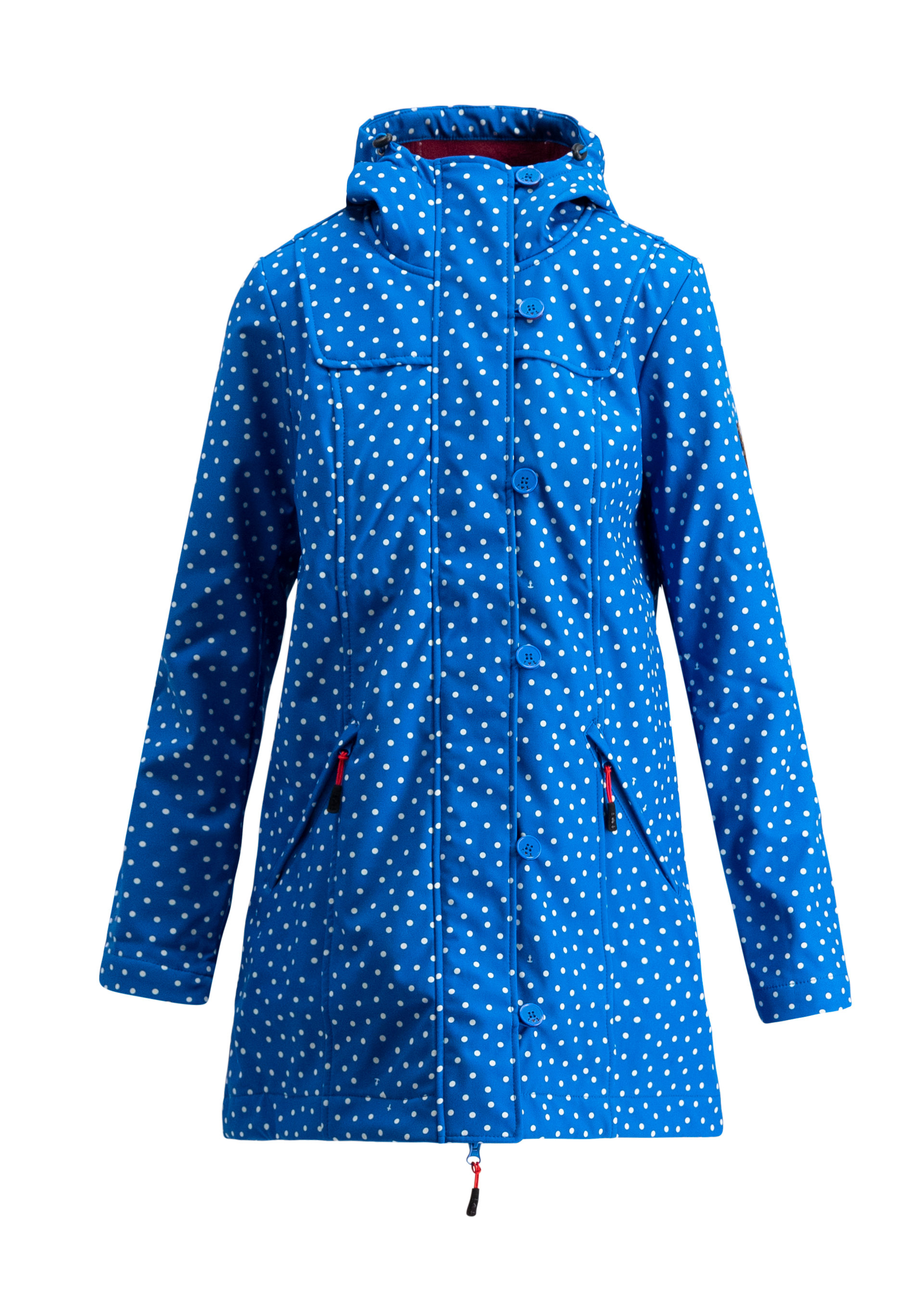 Soft Shell Jacket wild weather long anorak, dot and anchor, Jackets & Coats, Blue