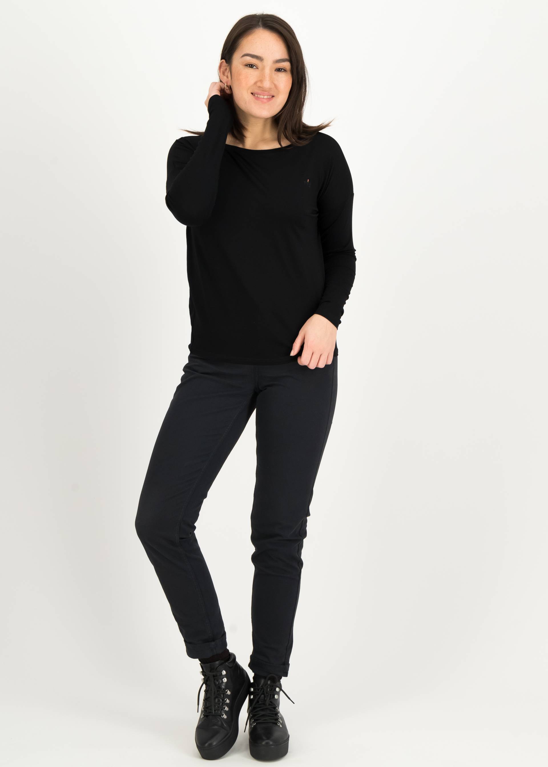 Longsleeve Carry me Home, pitch black, Tops, Black